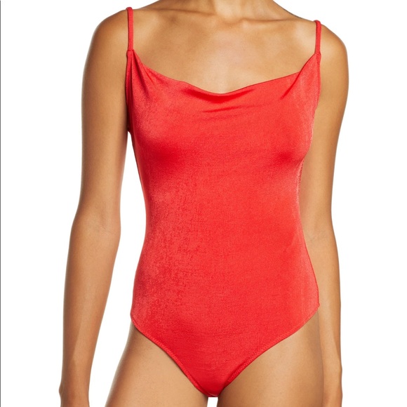Free People Tops - NWT Cowls In The Club Bodysuit Love Glare Red M